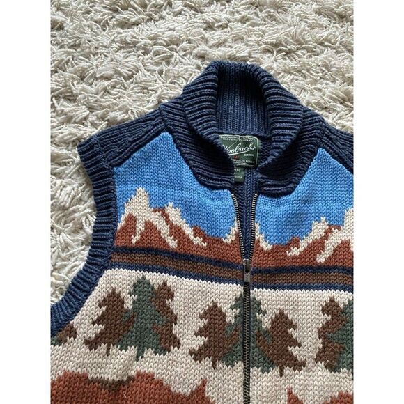 Woolrich Womens Zip Up Shawl Collar Sweater Yellowstone Here I Come Small Vest - Picture 9 of 14